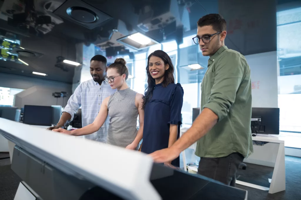 controle de impressão equipe reunida