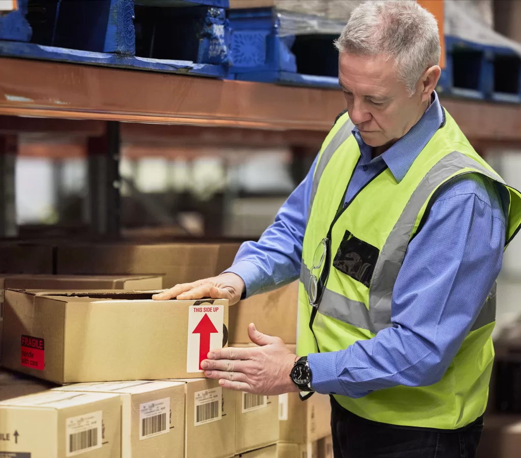 etiquetagem homem trabalhando